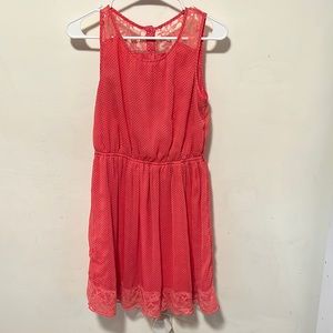 ModCloth pink polka dot and lace dress